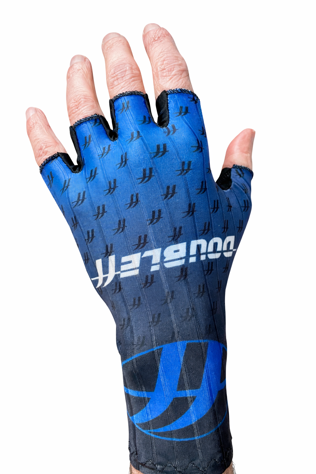 DOUBLEff Aero Glove Blue finger black sleeve