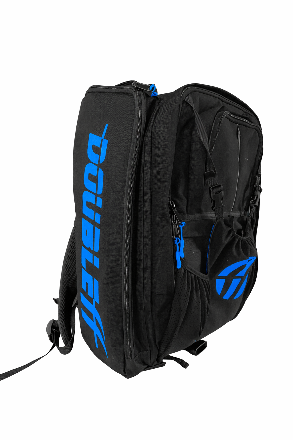 DOUBLEff Journey rugzak voor skeelers en schaatsen zwart-blauw