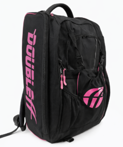 DOUBLEff Journey rugzak voor skeelers en schaatsen zwart-roze