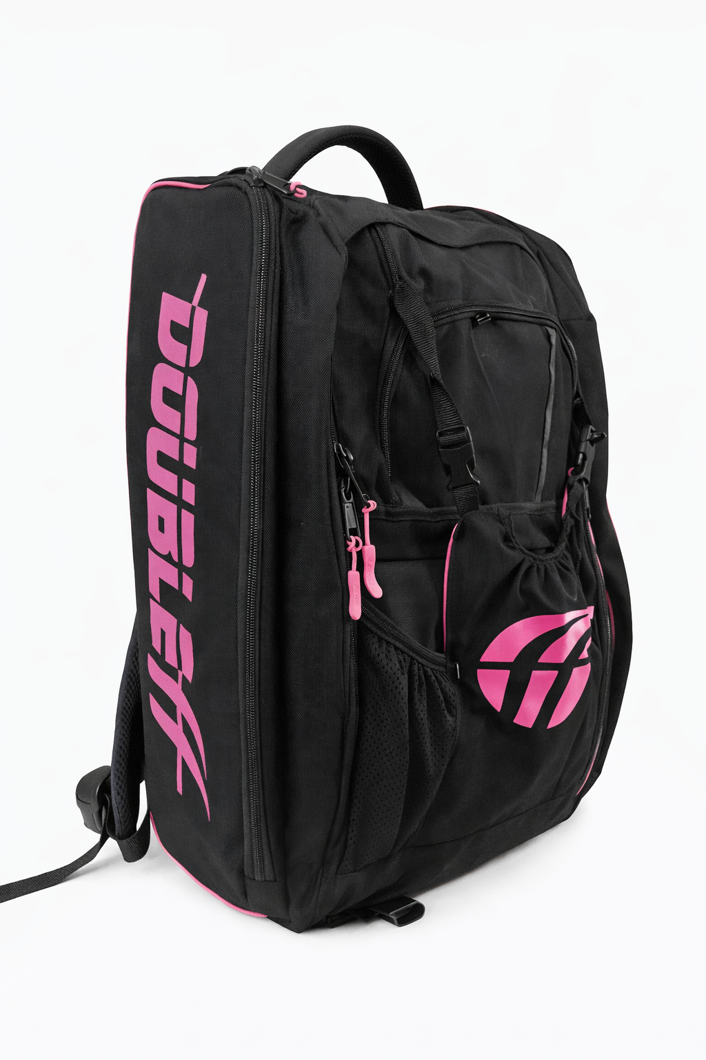 DOUBLEff Journey rugzak voor skeelers en schaatsen zwart-roze