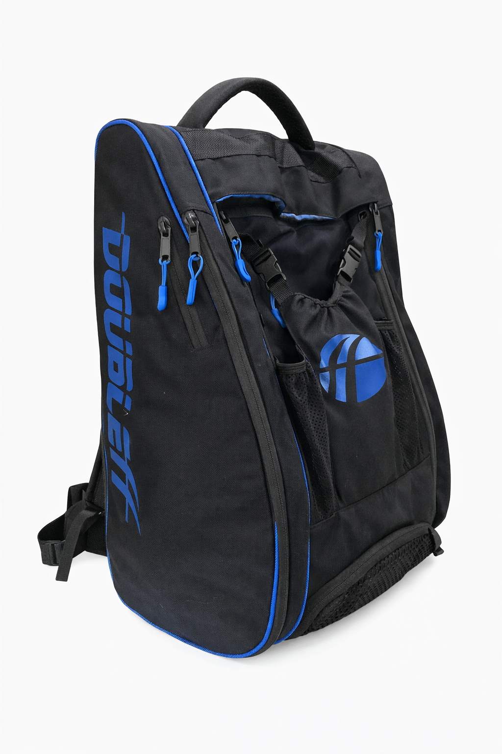 DOUBLEff Travel rugzak voor skeelers en schaatsen zwart-blauw