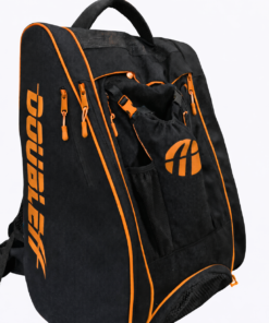 DOUBLEff Travel rugzak voor skeelers en schaatsen zwart-oranje