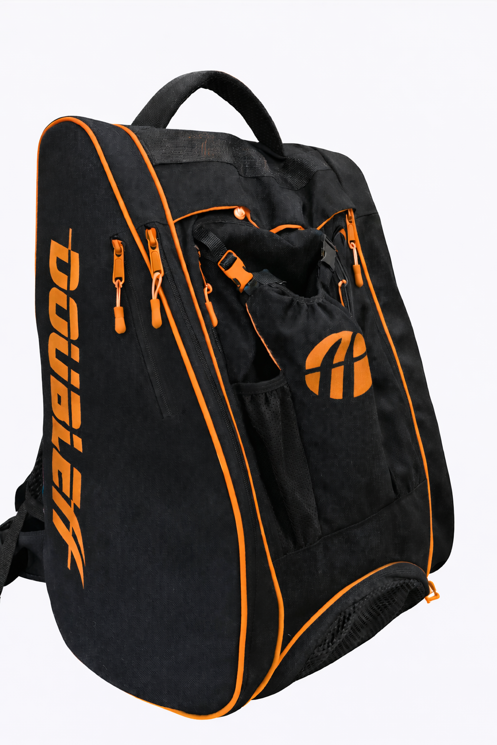 DOUBLEff Travel rugzak voor skeelers en schaatsen zwart-oranje