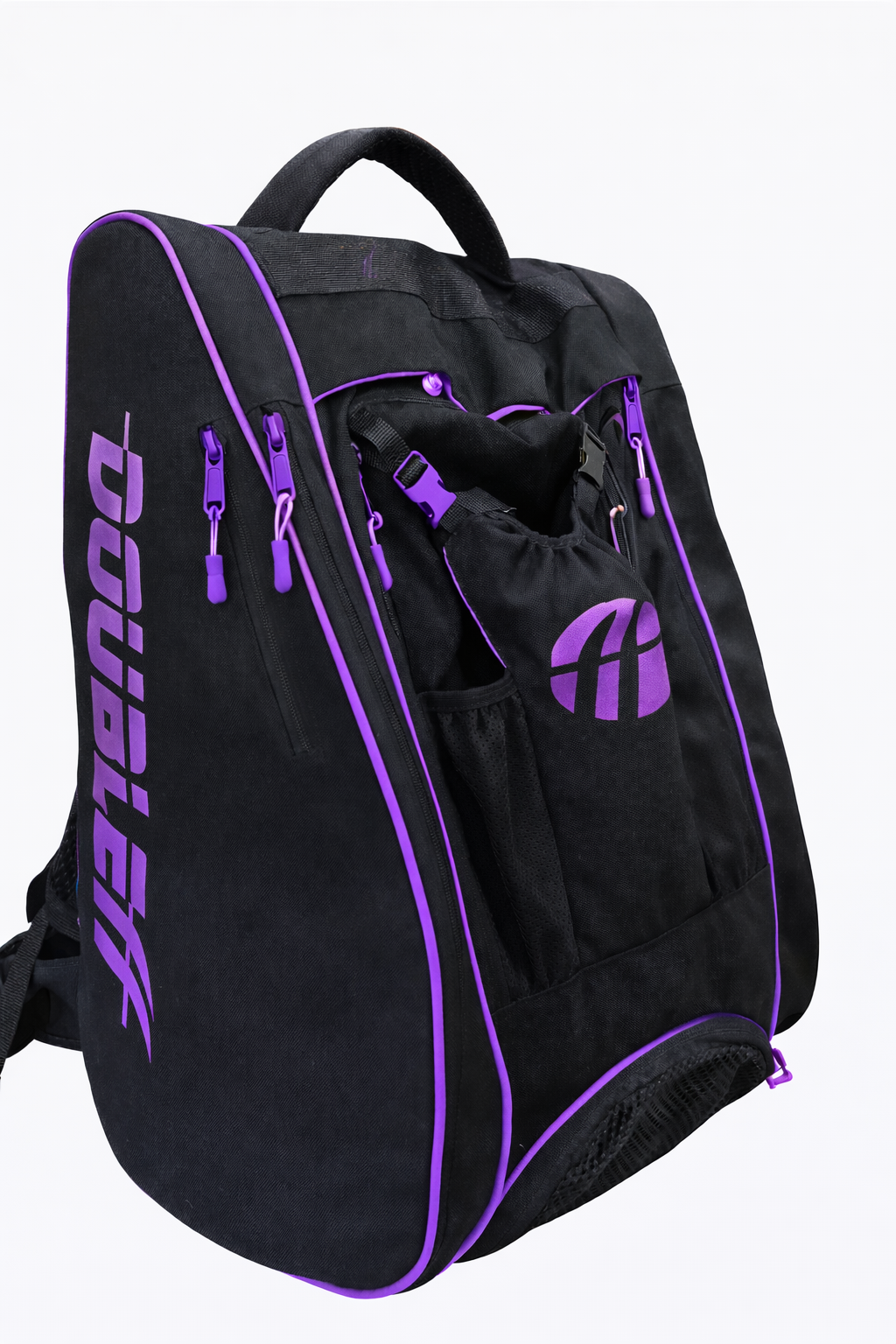 DOUBLEff Travel rugzak voor skeelers en schaatsen zwart-paars