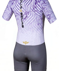 Swings Jr. Racing Suit for junior inline speed skaters with aerodynamic race fit Purple Back