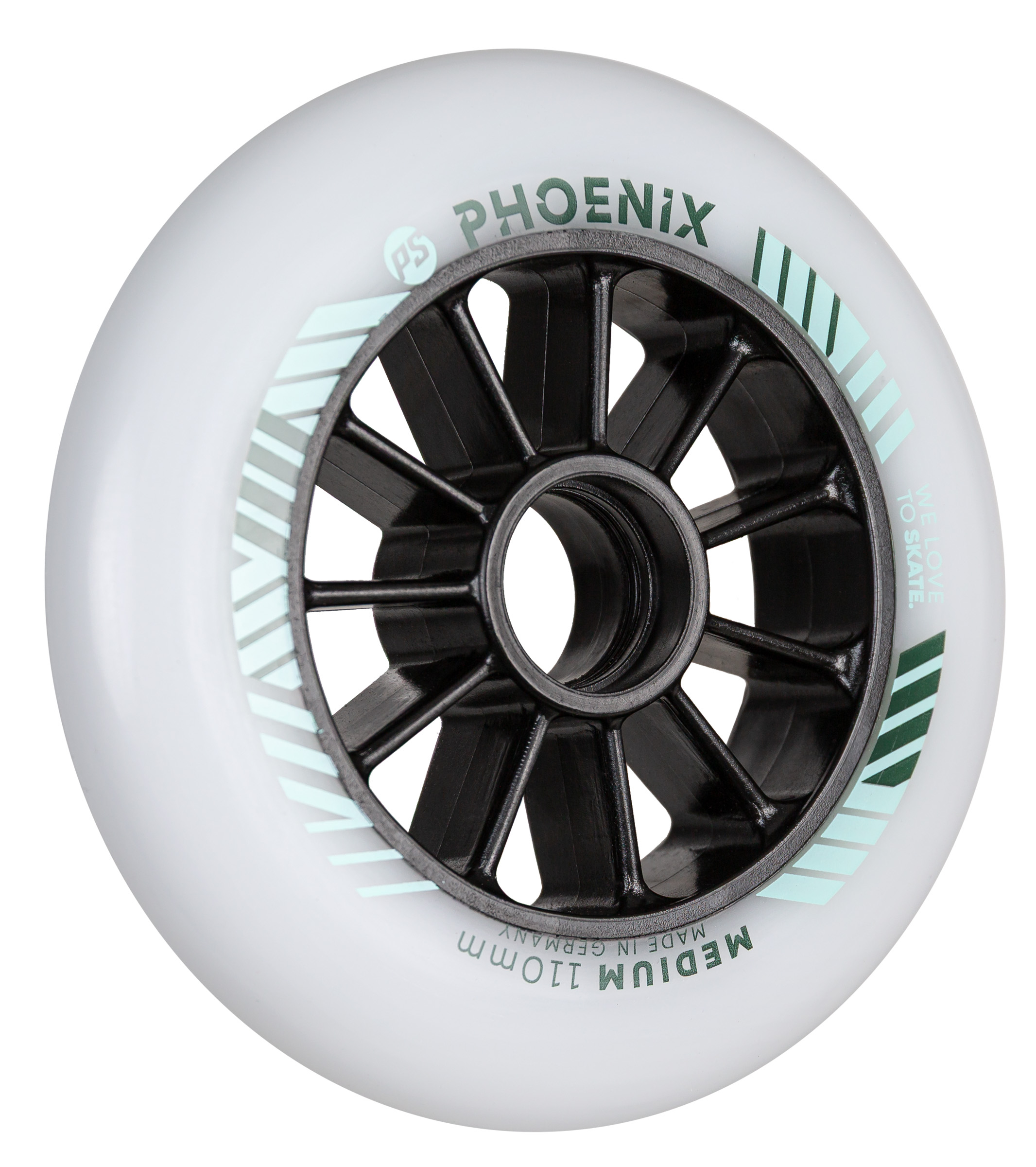 Powerslide Phoenix Wheels dual-density inline speed skating wheels for racing and marathon skating 110mm side view