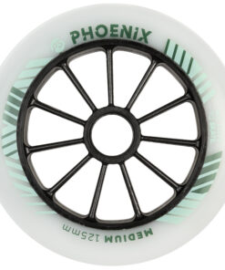 Powerslide Phoenix Wheels dual-density inline speed skating wheels for racing and marathon skating HiLo 125mm front view