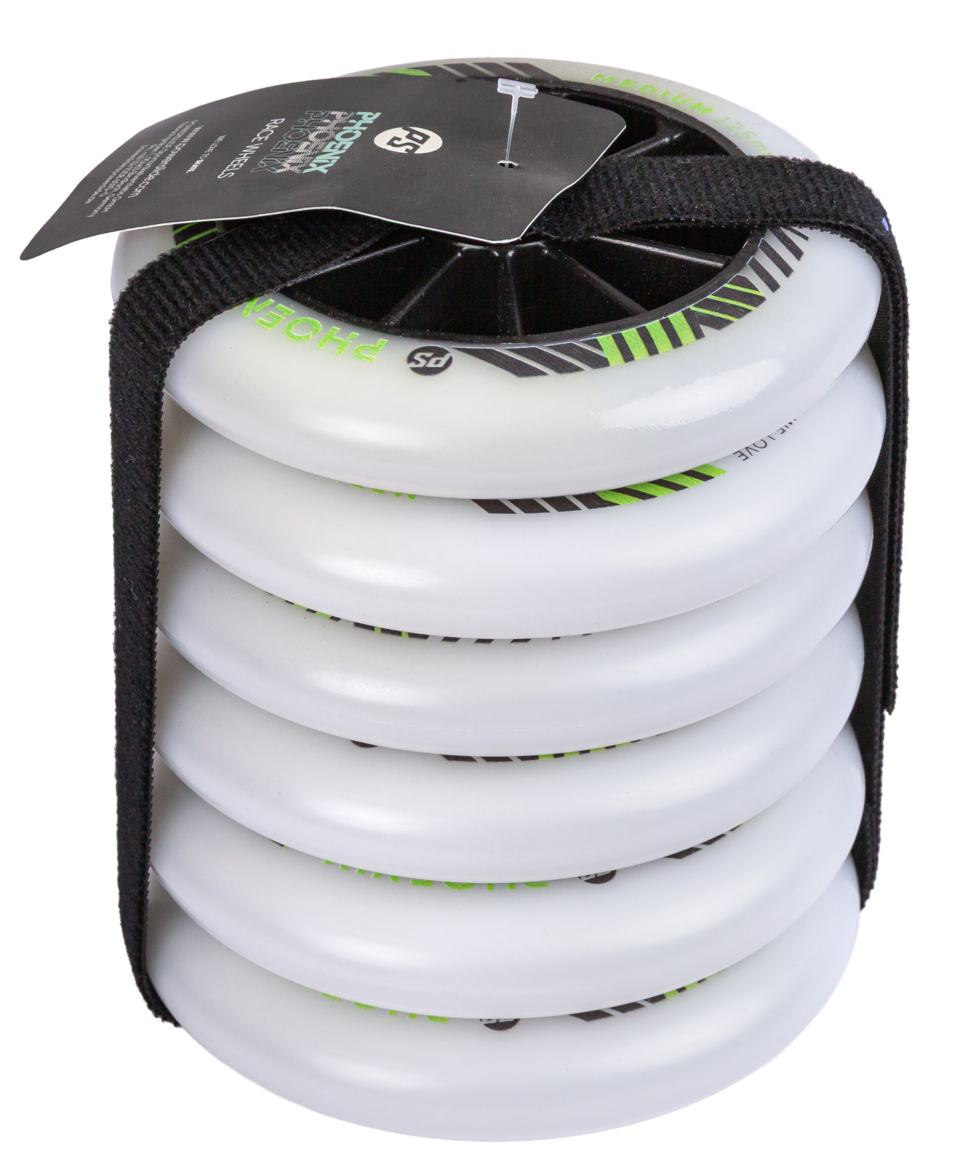 Powerslide Phoenix Wheels dual-density inline speed skating wheels for racing and marathon skating HiLo 125mm package