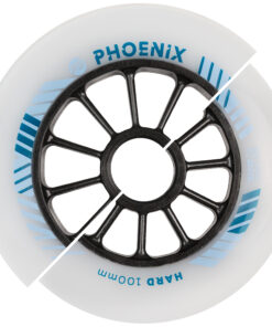 Powerslide Phoenix Wheels dual-density inline speed skating wheels for racing and marathon skating HiLo 110/100mm front view