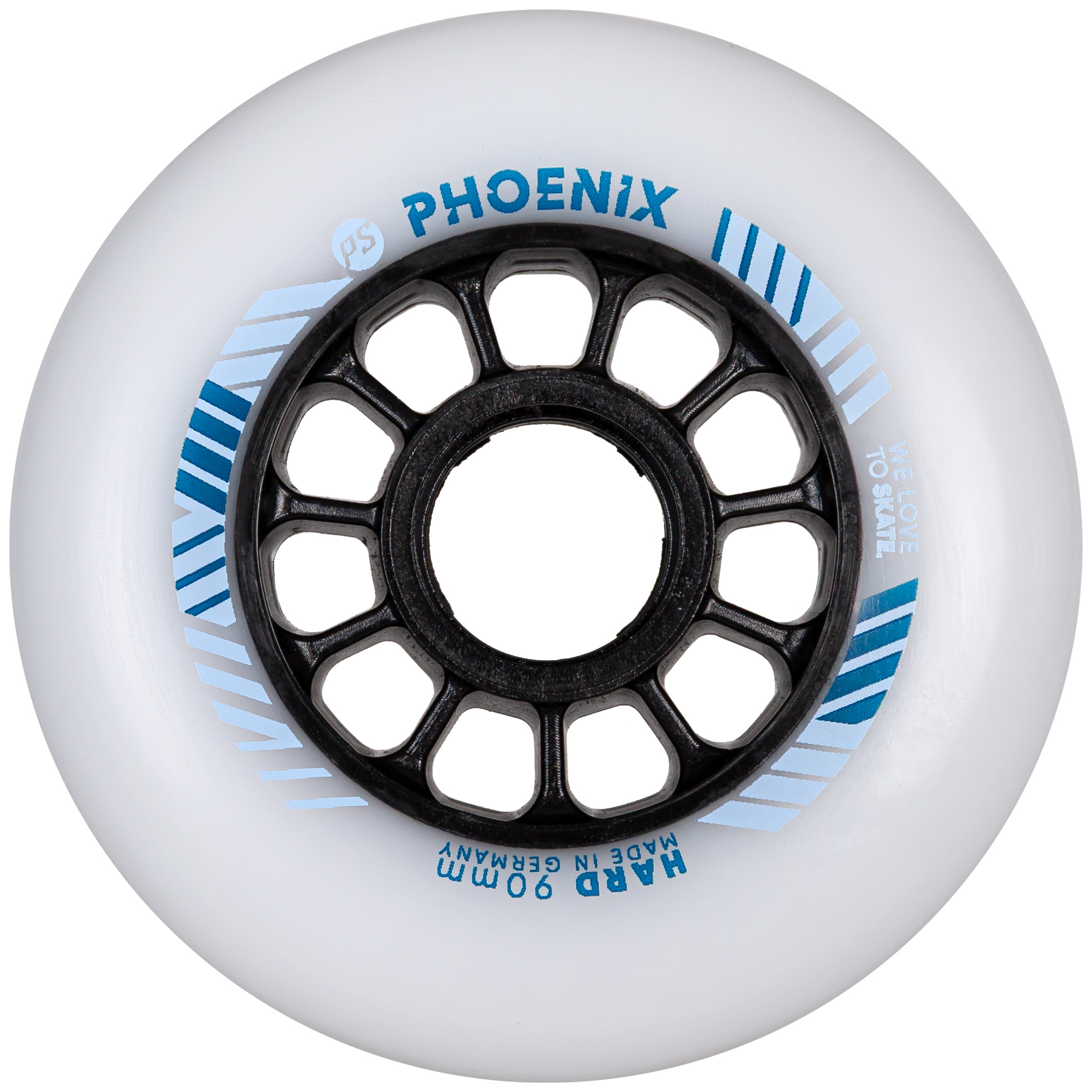 Powerslide Phoenix Wheels dual-density inline speed skating wheels for racing and marathon skating 90mm front view