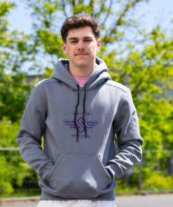 Swings Racing Hoodie premium skate hoodie with athletic fit Grey Front person
