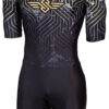 Swings Racing II Suit inline speed skating race suit in black with gold accents Black Front