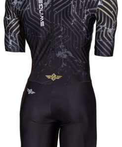 Swings Racing II Suit inline speed skating race suit in black with gold accents Black Back